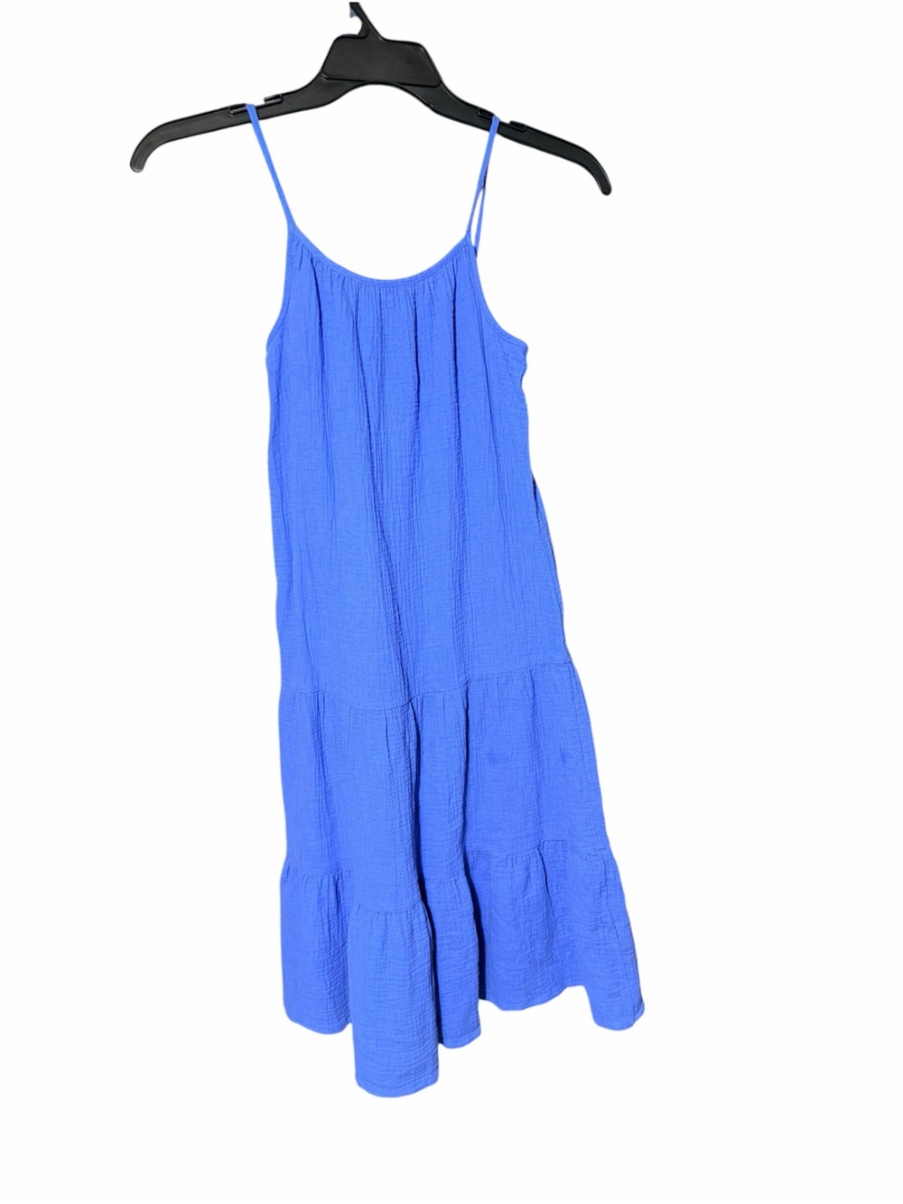 Girls' Bright Blue Tiered Spaghetti-Strap Dress